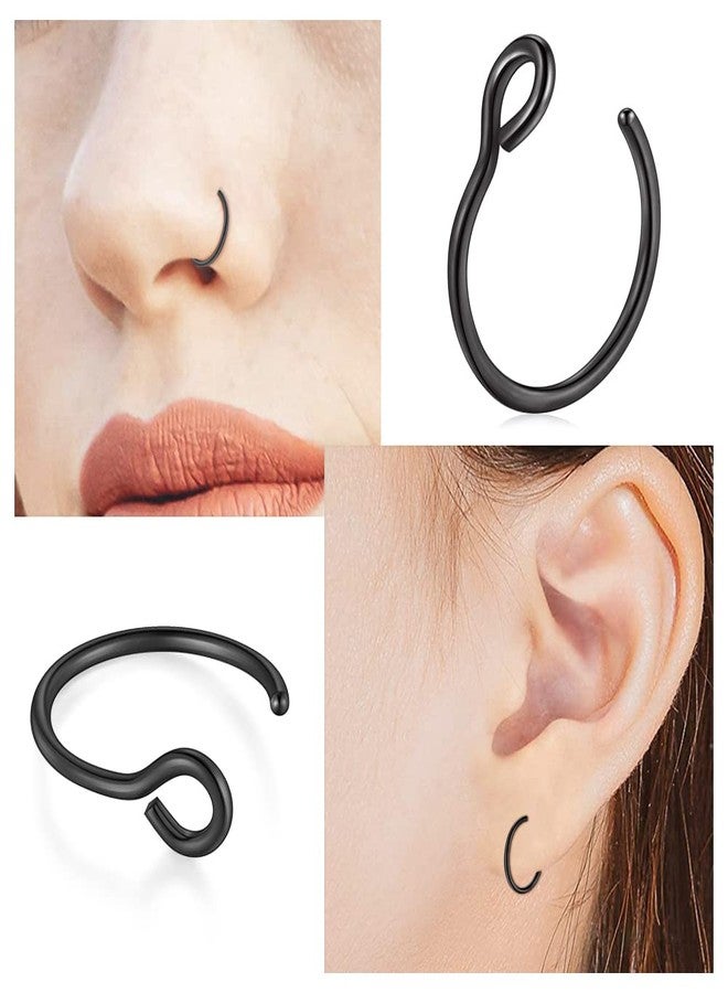 AVYRING حلقة أنف مزيفة من AVYRING، حلقة حاجب مزيفة، حلقة شفاه مزيفة، أقراط لاصقة للوجه، كرات بديلة، أقراط مدببة، أساور أقراط، حلقات أقراط صغيرة، مجوهرات للجسم بدون ثقب - Image 5